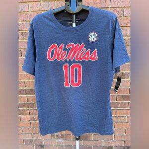 Ole Miss Rebels NCAA Womens Basketball T-shirt #10 Destiny Salary Blue Mens XL